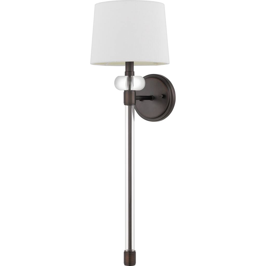 Quoizel Barbour 1-Light Arm Wall Sconce with Fabric Shade