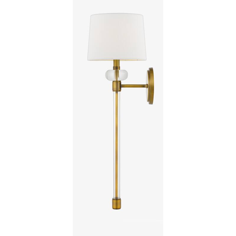 Quoizel Barbour 1-Light Arm Wall Sconce with Fabric Shade