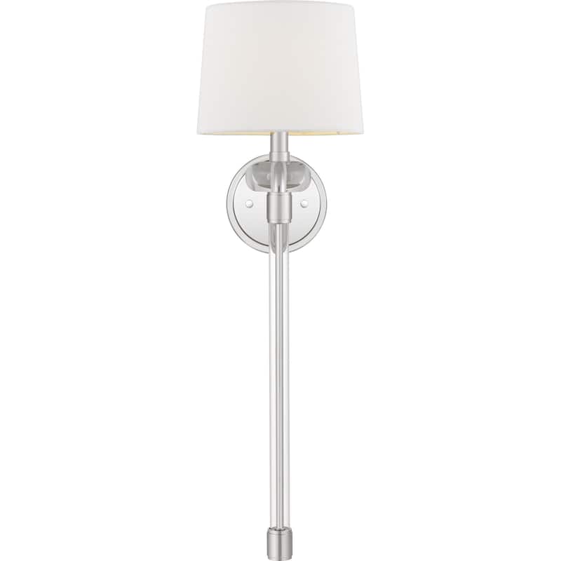 Quoizel Barbour 1-Light Arm Wall Sconce with Fabric Shade
