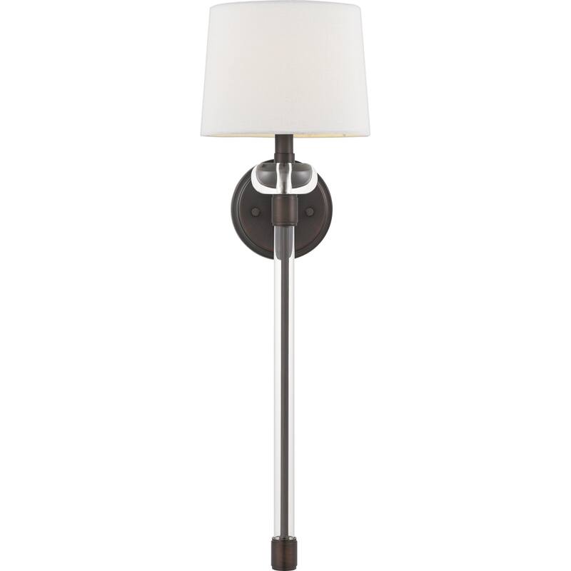 Quoizel Barbour 1-Light Arm Wall Sconce with Fabric Shade
