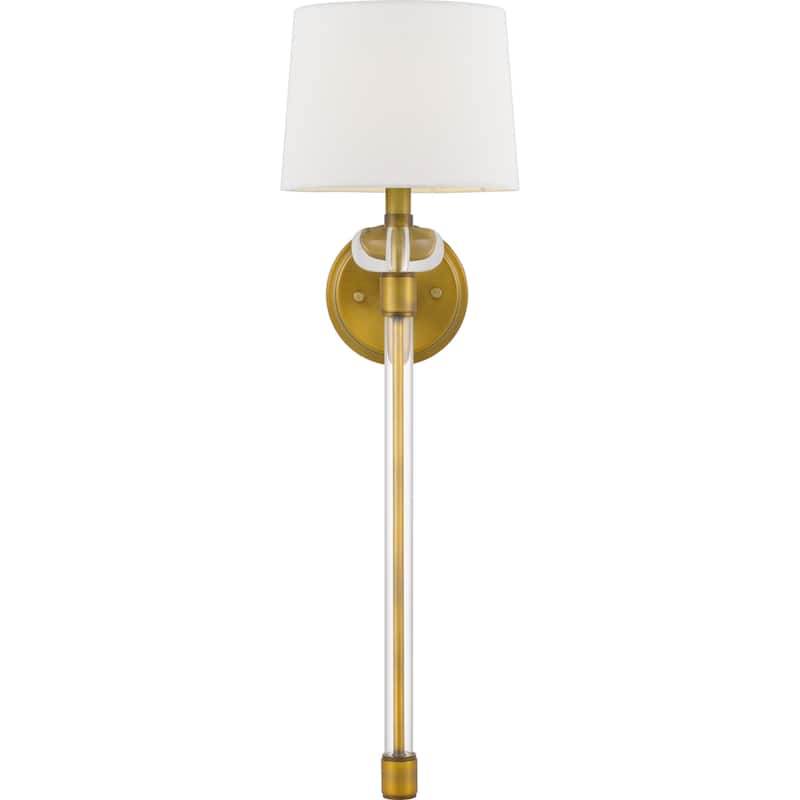 Quoizel Barbour 1-Light Arm Wall Sconce with Fabric Shade