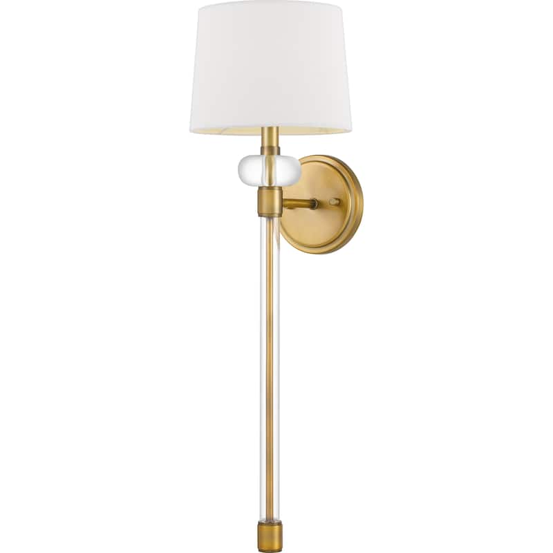 Quoizel Barbour 1-Light Arm Wall Sconce with Fabric Shade