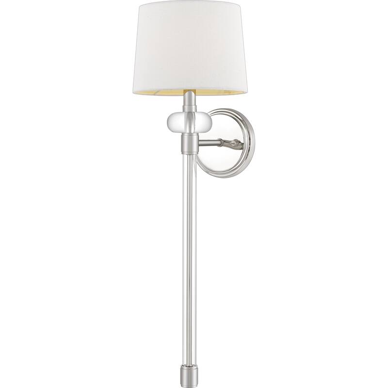 Quoizel Barbour 1-Light Arm Wall Sconce with Fabric Shade