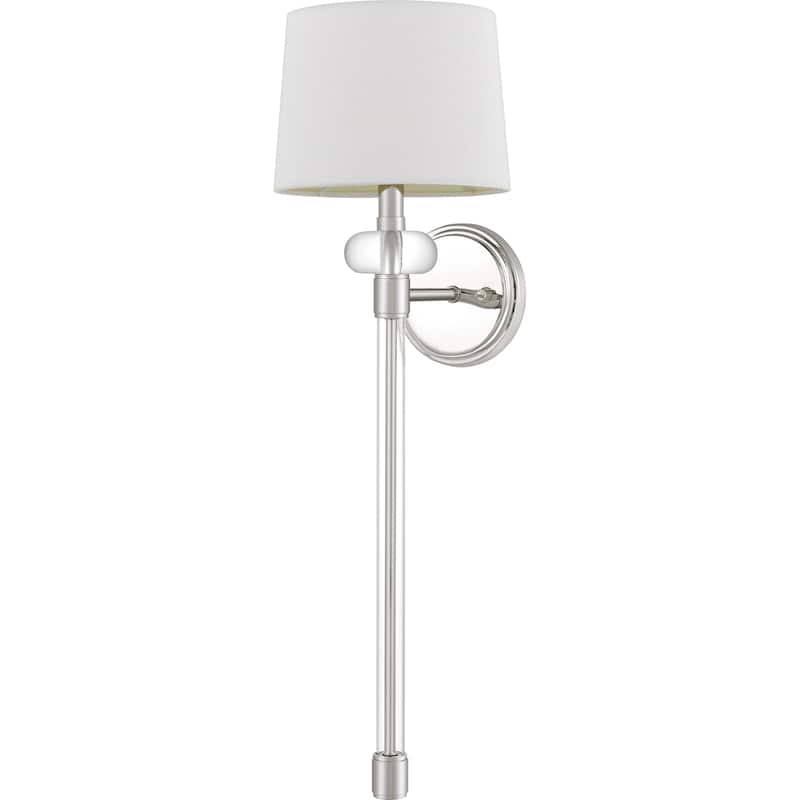 Quoizel Barbour 1-Light Arm Wall Sconce with Fabric Shade