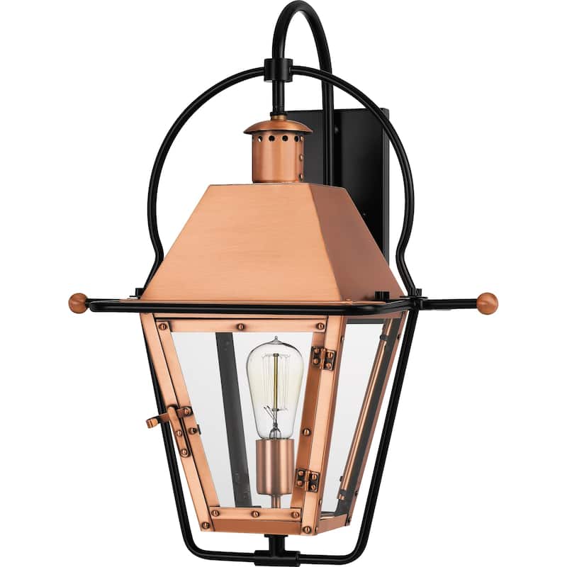 Quoizel Rue De Royal 1-light Outdoor Wall Lantern - Copper - Copper/Steel/Glass