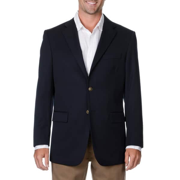Cianni Cellini Men's Big & Tall Navy Wool Gabardine Blazer - 58L (As Is ...