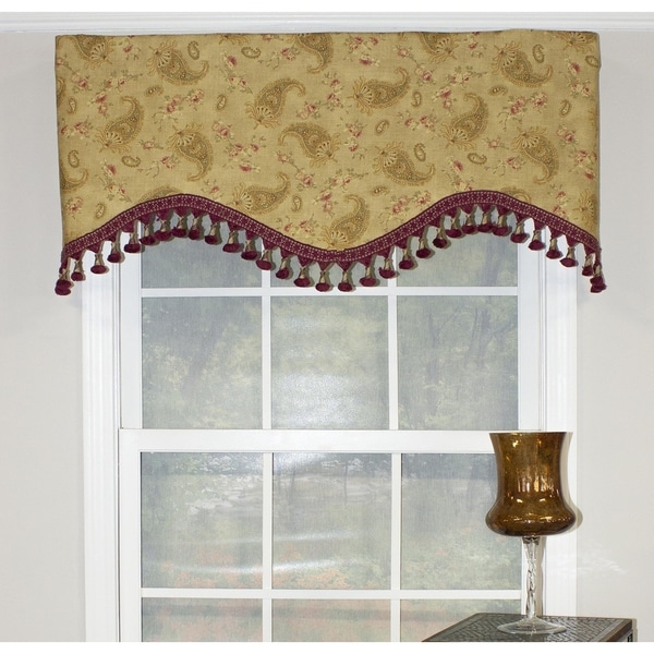 Shop RLF Home Paisley Swirls Cornice 50" Window Valance - Gold - Free Shipping Today - Overstock ...