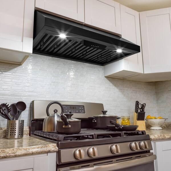 Shop Akdy 30 Under Cabinet Matte Black Painted Stainless Steel