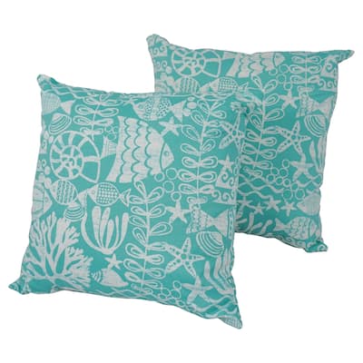 Solarium Maritime Sea 18-inch Indoor/Outdoor Throw Pillows (Set of 2)