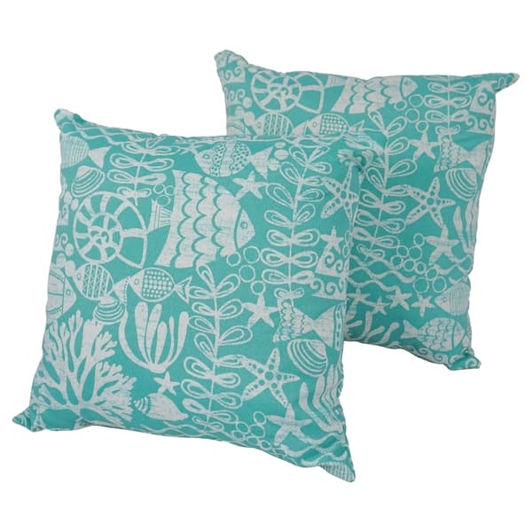 Solarium Maritime Sea 18-inch Indoor/Outdoor Throw Pillows (Set of 2 ...