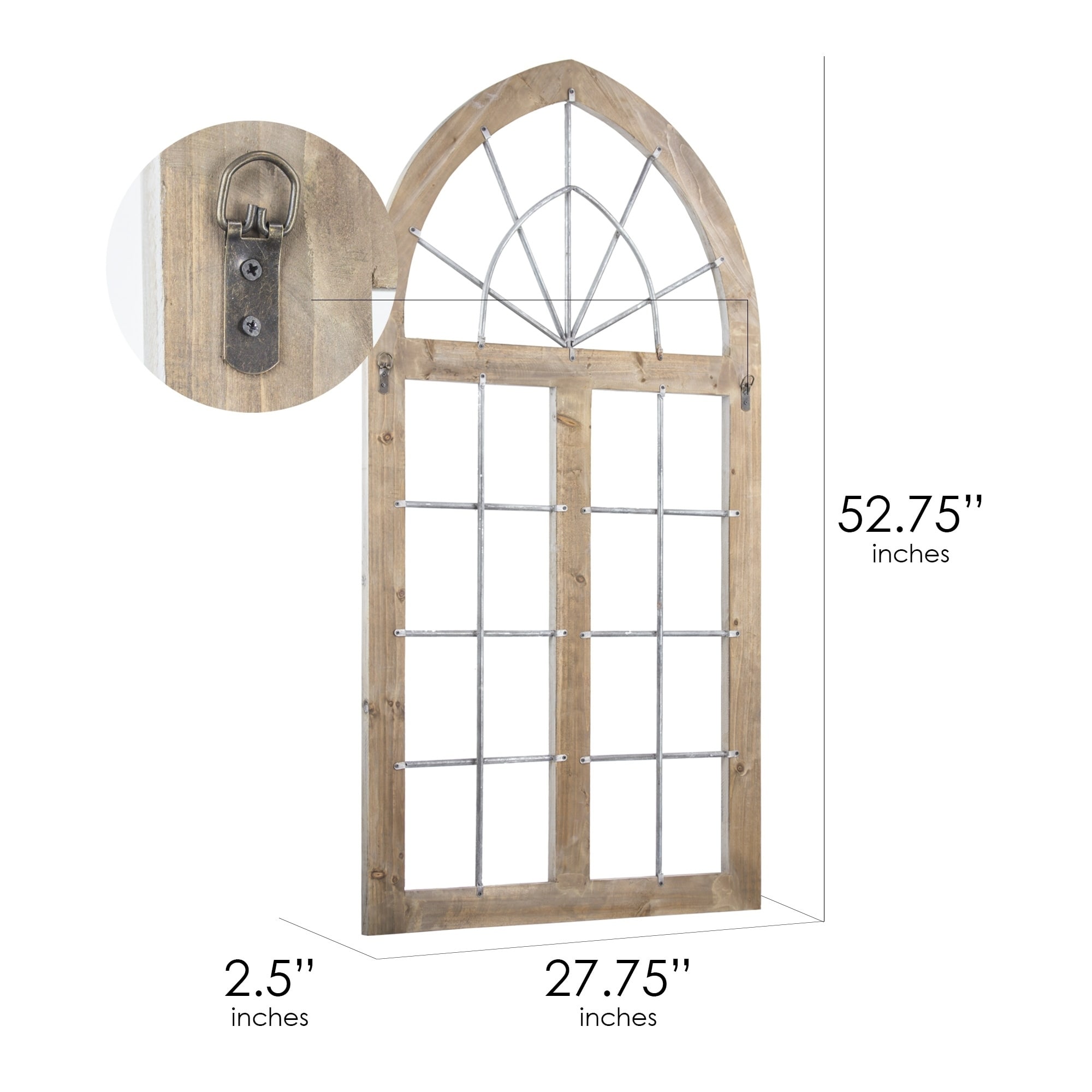 Shop American Art Decor Wood And Metal Arched Window Door Wall Decor Overstock 26280534