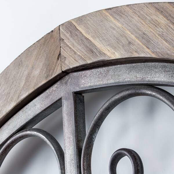 Shop American Art Decor Rustic Wood And Metal Arched Wall Decor