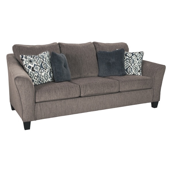 Signature Design By Ashley Nemoli Slate Microfiber Queen Sofa Signature Design By Ashley Nemoli Slate Microfiber Queen Sofa Sleeper