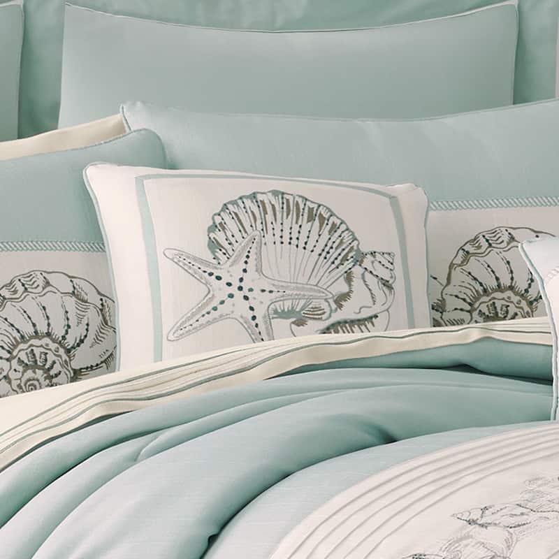 Royal Court Water's Edge Coastal Throw Pillow - Aqua