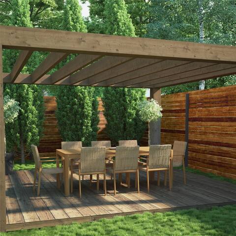 COSCO Outdoor Living Sand Springs 9 Piece Patio Dining Set