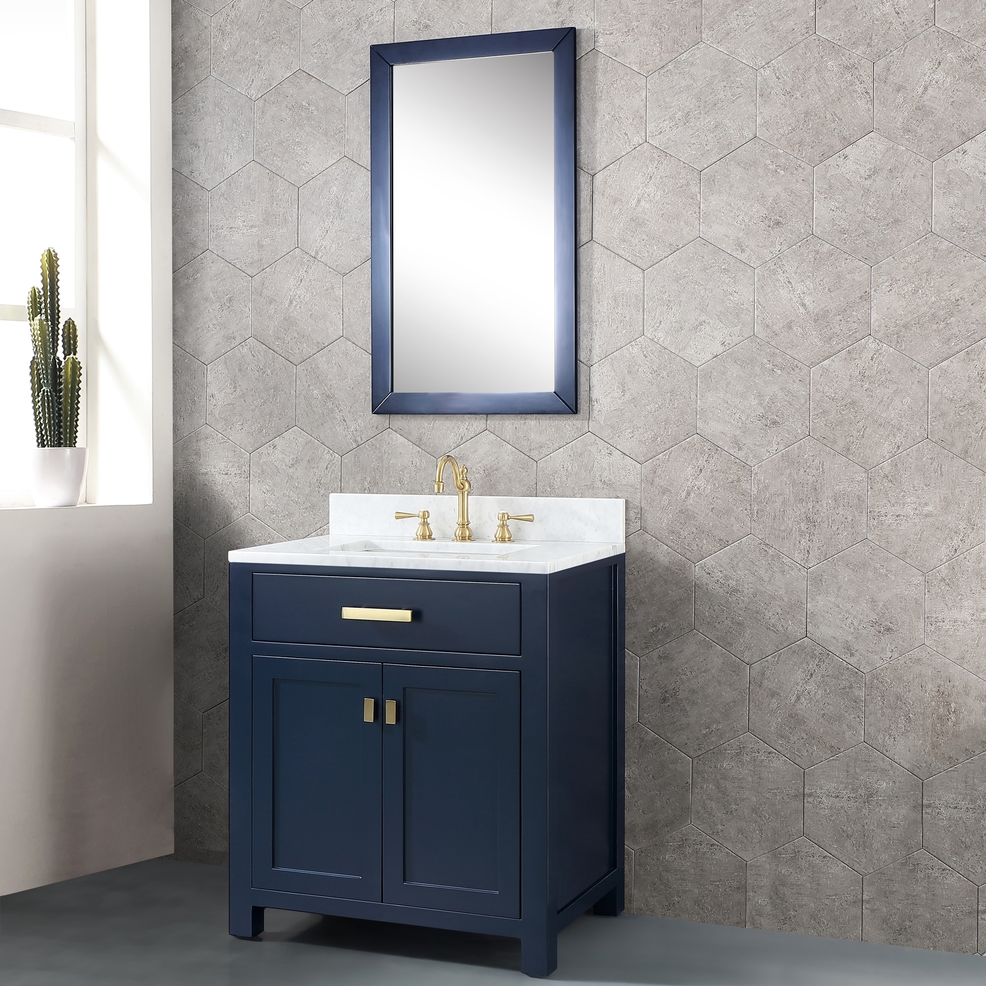 Madison 30 In Single Sink Carrara White Marble Vanity Monarch Blue Madison 30 In Single Sink Carrara White Marble Vanity Monarch Blue