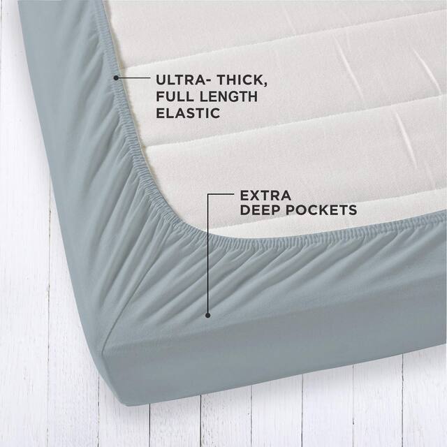 A1HC 100% Organic Cotton Fitted Sheets Wrinkle Resistant, Set of 2