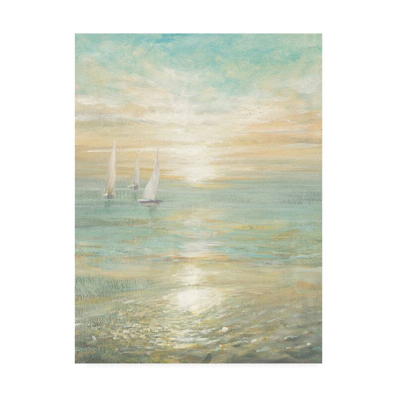 Danhui Nai 'Sunrise Sailboats I' Canvas Art