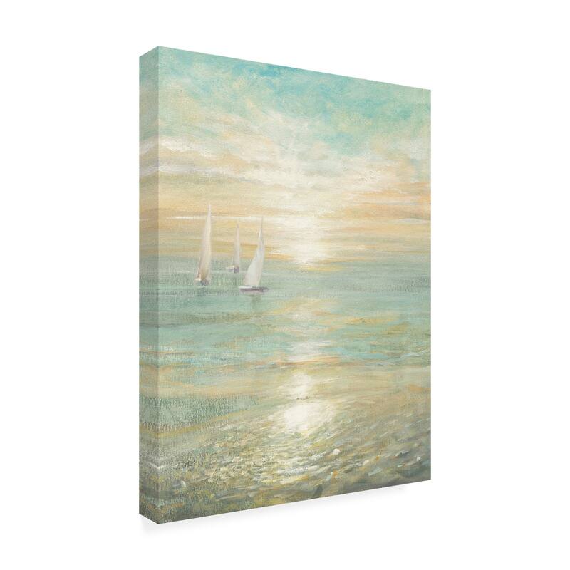 Danhui Nai 'Sunrise Sailboats I' Canvas Art
