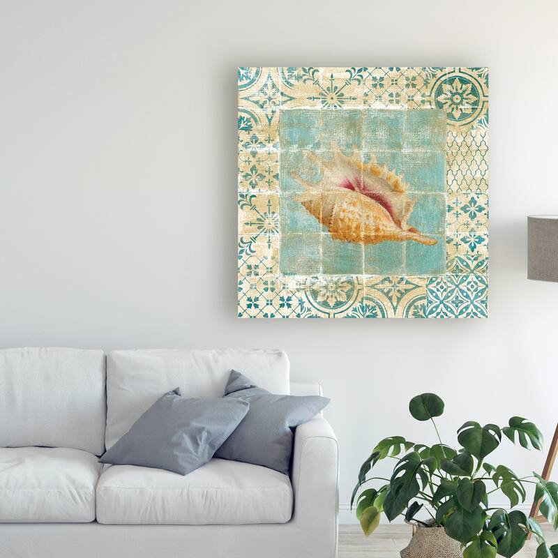 Danhui Nai 'Shell Tiles Ii Blue' Canvas Art
