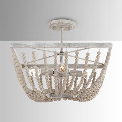 The Curated Nomad Ritch 4-light Sand Brown Semi-flush Mount