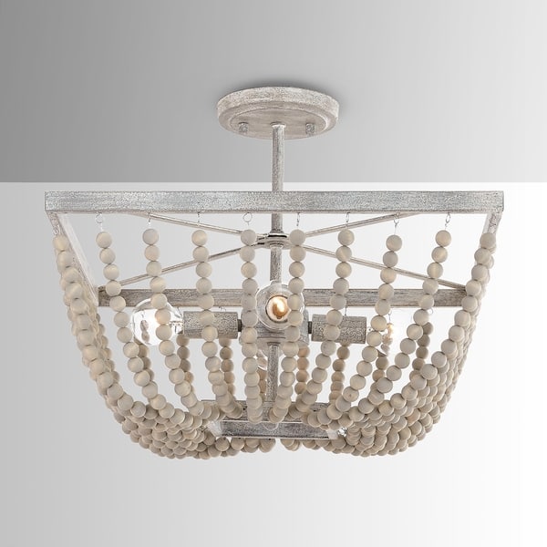 slide 2 of 7, The Curated Nomad Ritch 4-light Sand Brown Semi-flush Mount
