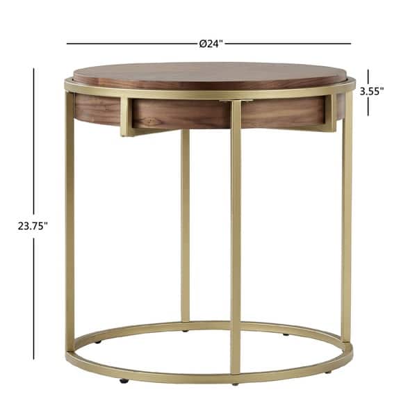iNSPIRE Q Modern Cooke Round End Table with Metal Base