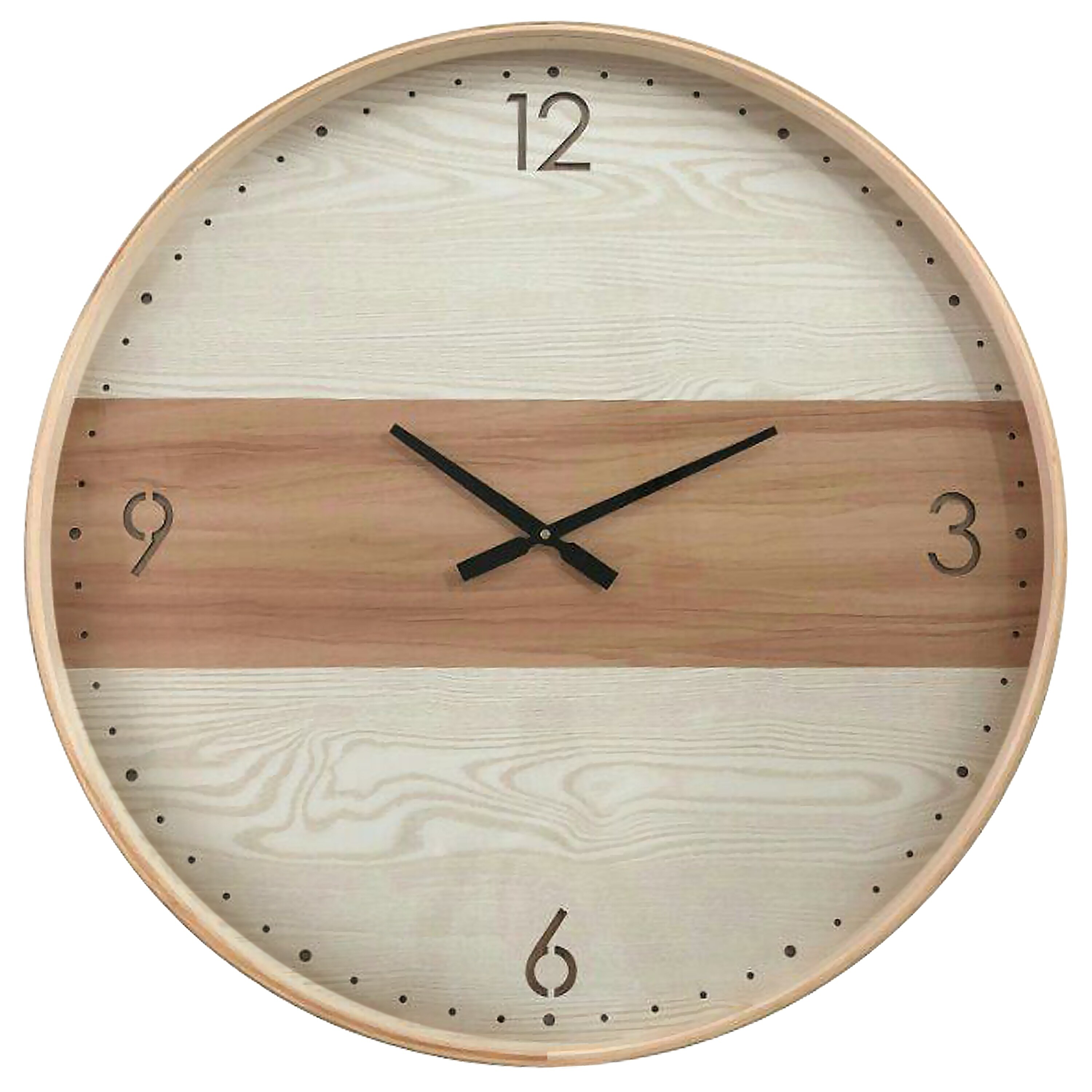 Yosemite Home Decor Contemporary Chic III Wood Wall Clock Natural 2.3 x