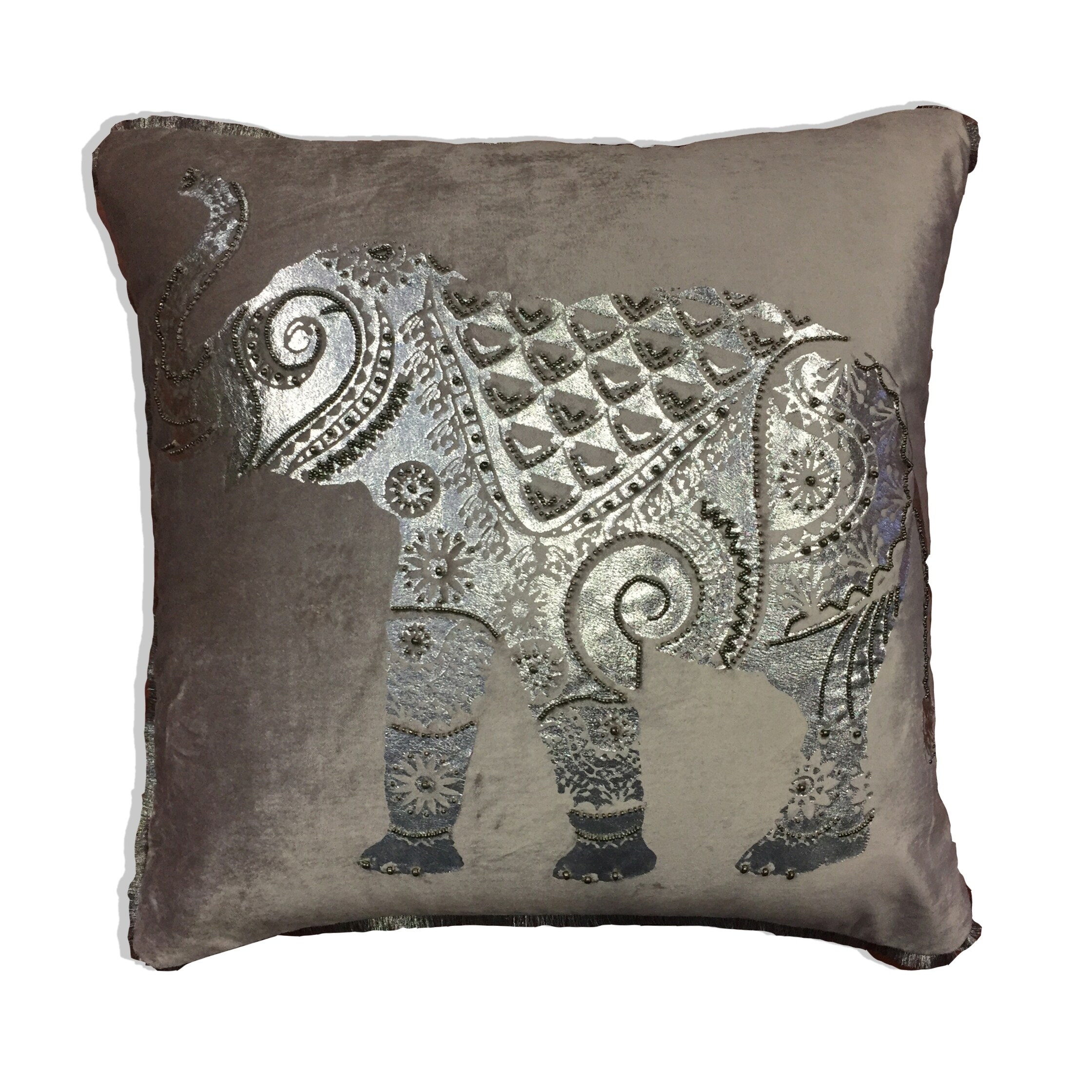 Shop Silver Elephant Decorative Pillow On Sale Overstock