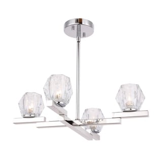 Woodbridge Lighting 18514 Jewel 4-light Chandelier (hexagonal crystal) - Chandeliers For Bedrooms by Overstock.com