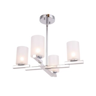 Woodbridge Lighting 18514 Jewel 4-light Chandelier (opal cylinder glass) - Chandeliers For Bedrooms by Overstock.com