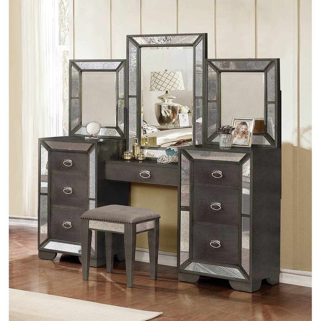 Best Quality Furniture Victoria 4-piece Deluxe Vanity
