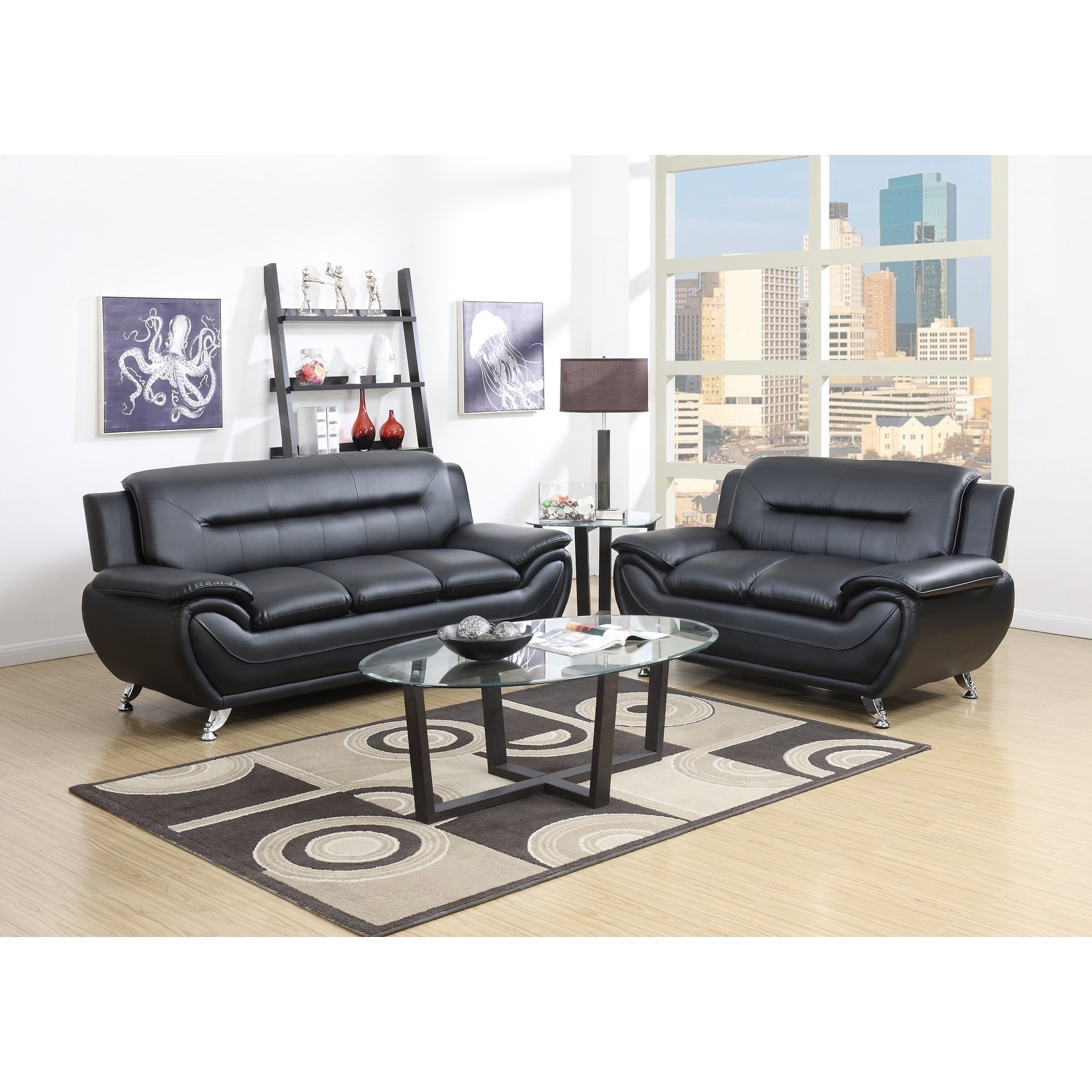 Black sofa and loveseat set