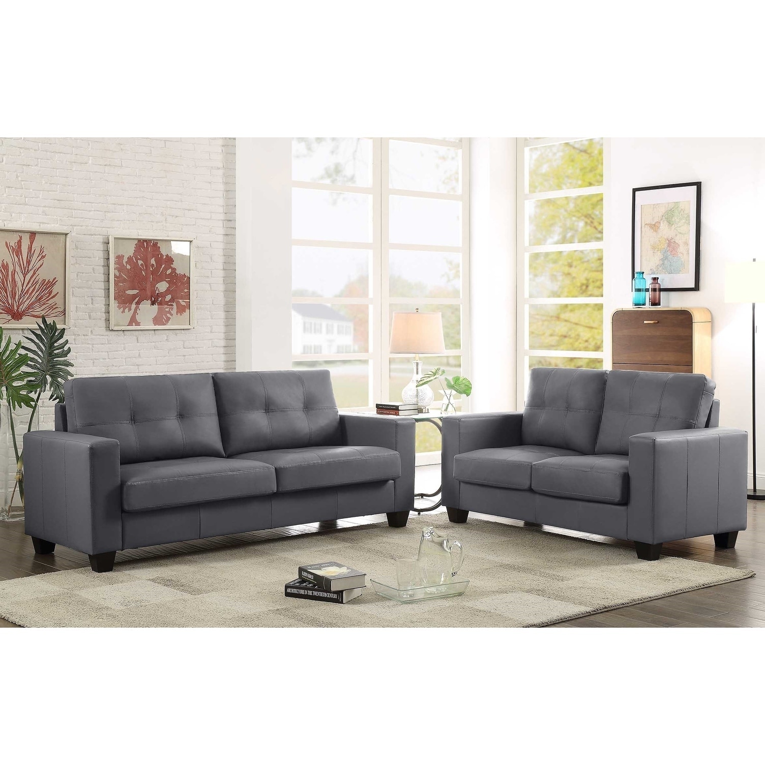 Gtu Furniture Contemporary Modern Sleek Plush Faux Leather Gtu Furniture Contemporary Modern