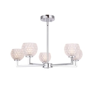 Woodbridge Lighting 21015CHR Elise 5-light Chandelier (clear crystal ball) - Chandeliers For Bedrooms by Overstock.com
