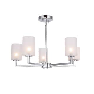 Woodbridge Lighting 21015CHR Elise 5-light Chandelier (opal cylinder glass) - Chandeliers For Bedrooms by Overstock.com