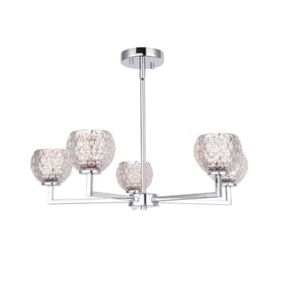 Woodbridge Lighting 21015CHR Elise 5-light Chandelier (mercury crystal ball) - Chandeliers For Bedrooms by Overstock.com