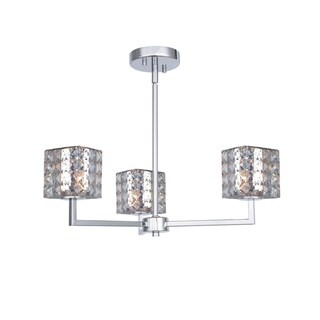 Woodbridge Lighting 21013CHR Elise 3-light Chandelier (mercury crystal square) - Chandeliers For Bedrooms by Overstock.com