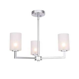 Woodbridge Lighting 21013CHR Elise 3-light Chandelier (opal cylinder glass) - Chandeliers For Bedrooms by Overstock.com