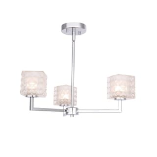 Woodbridge Lighting 21013CHR Elise 3-light Chandelier (clear crystal square) - Chandeliers For Bedrooms by Overstock.com