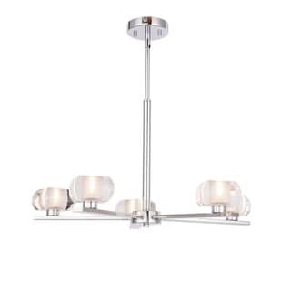 Woodbridge Lighting 17315 Claudia 5-light Chandelier (rounded square crystal accent) - Chandeliers For Bedrooms by Overstock.com