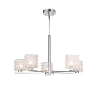 Woodbridge Lighting 17315 Claudia 5-light Chandelier (clear crystal square) - Chandeliers For Bedrooms by Overstock.com