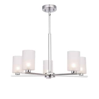 Woodbridge Lighting 17315 Claudia 5-light Chandelier (opal cylinder glass) - Chandeliers For Bedrooms by Overstock.com
