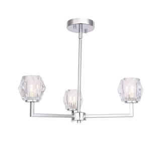 Woodbridge Lighting 18613 Candice 3-light Chandelier (hexagonal crystal) - Chandeliers For Bedrooms by Overstock.com