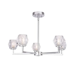 Woodbridge Lighting 18615 Candice 5-light Chandelier (hexagonal crystal) - Chandeliers For Bedrooms by Overstock.com