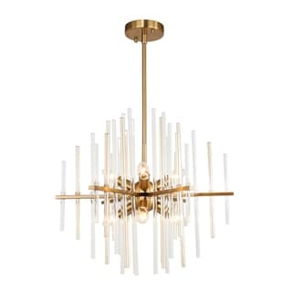 Woodbridge Lighting 20116CBR Spires 6-light Chandelier (Brass) - Chandeliers For Bedrooms by Overstock.com