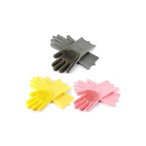 Silicone Dishwashing Gloves with Scrubbers