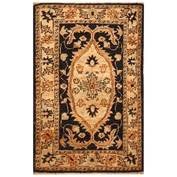 Handmade Vegetable Dye Oushak Wool Rug (Afghanistan) - 2' x 3'