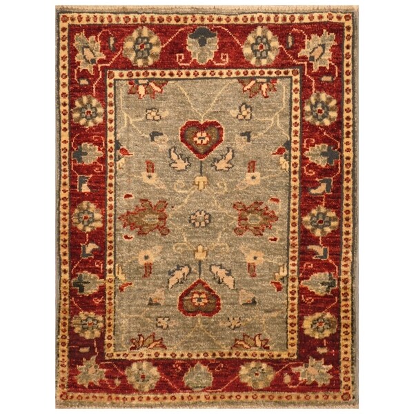 Handmade Vegetable Dye Oushak Wool Rug (Afghanistan) - 2' x 3'