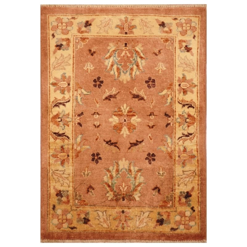 Handmade One-of-a-Kind Vegetable Dye Oushak Wool Rug (Afghanistan) - 2' x 3'
